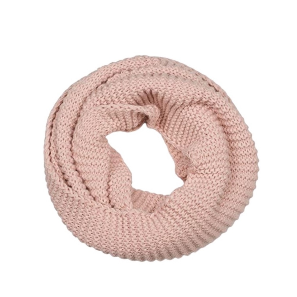 Cozy Pink Knit Infinity Scarf